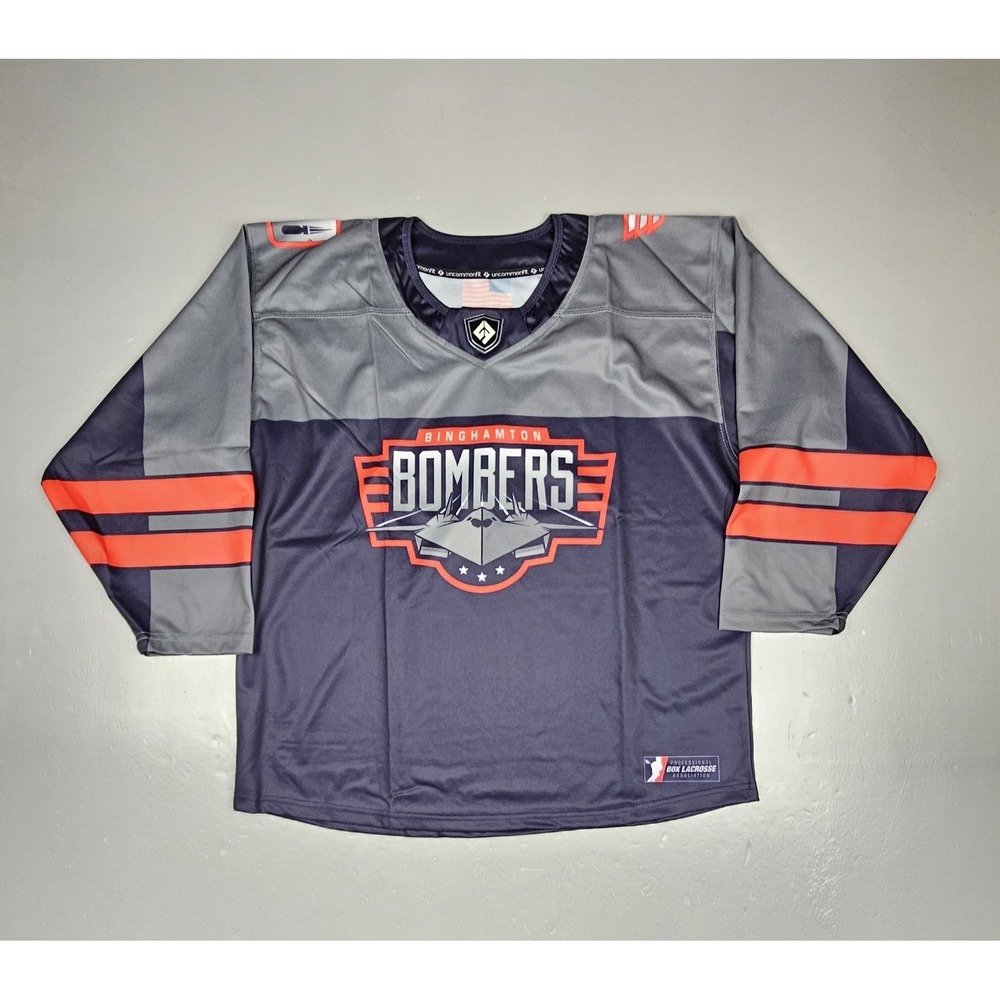 Uncommon Fit Binghamton Bombers Professional Box Lacrosse Jersey Youth XL‎ NWOT